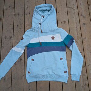 Wanakome Topa/Terry Colorblock Hoodie - Blue & Green Oceans Medium